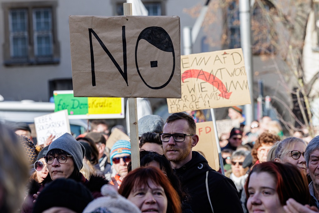 Demonstratie tegen de AfD. Plauen, 27 januari 2024.